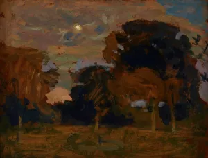 Moon in the Clouds Oil painting by Jan Stanislawski