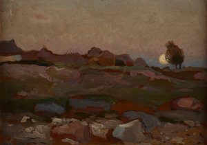 Moon over the Rocks by Jan Stanislawski Oil Painting