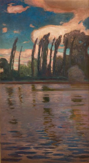 Poplars on the Water by Jan Stanislawski Oil Painting