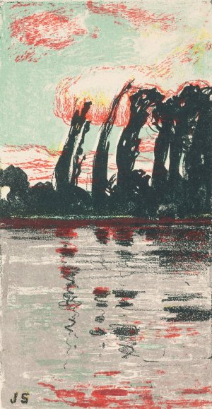 Poplars by Jan Stanislawski Oil Painting