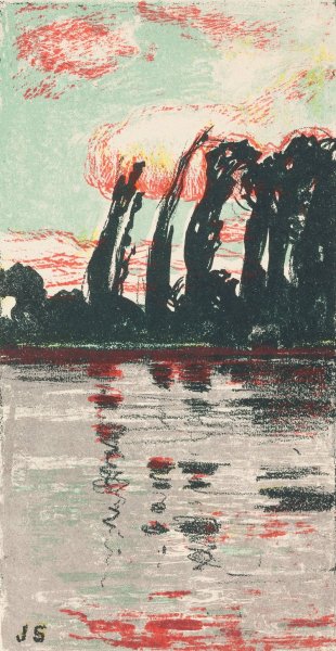 Poplars  by Jan Stanislawski - Hand-Painted Oil Painting Reproduction