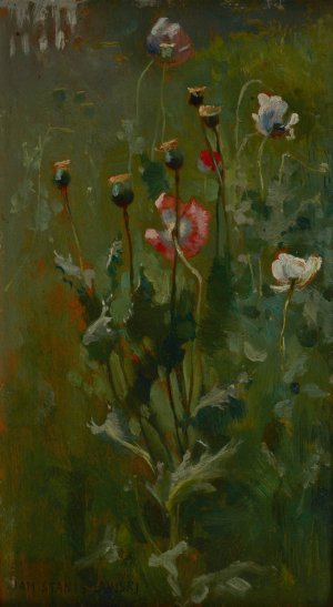 Poppies in Bloom by Jan Stanislawski Oil Painting