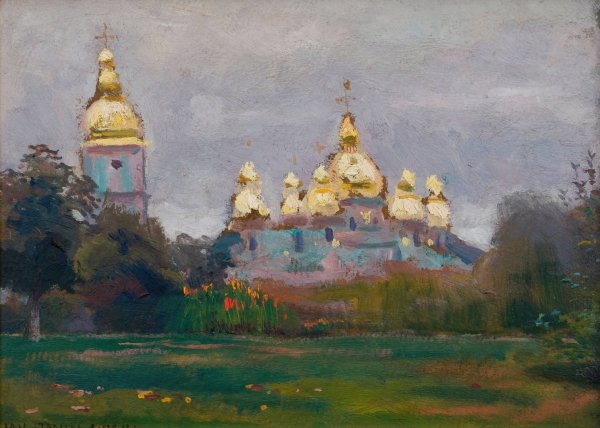St Michael's Monastery in Kyiv  by Jan Stanislawski - Hand-Painted Oil Painting Reproduction