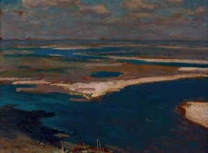 The Dnieper River in Blue by Jan Stanislawski Oil Painting