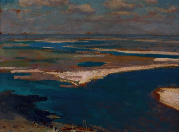The Dnieper River in Blue  by Jan Stanislawski - Hand-Painted Oil Painting Reproduction