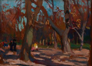 The Planty Park in Krakow by Jan Stanislawski Oil Painting