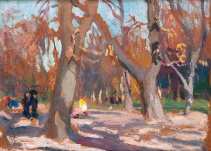 The Planty Park in Krakow by Jan Stanislawski Oil Painting