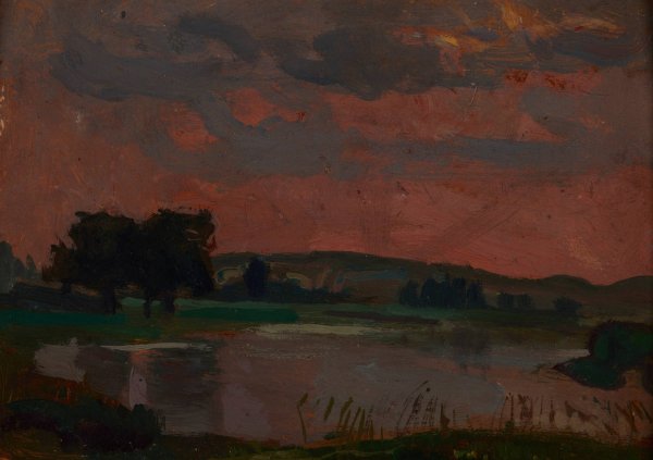 The Vistula in the Twilight  by Jan Stanislawski - Hand-Painted Oil Painting Reproduction