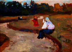 Theme from the Botanical Garden in Kyiv by Jan Stanislawski Oil Painting