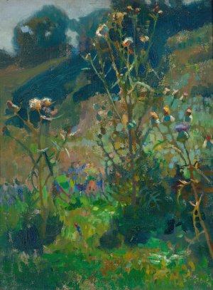 Thistles against the sun by Jan Stanislawski Oil Painting