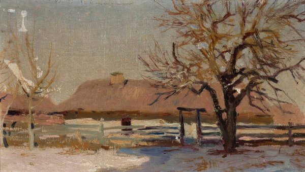 Winter landscape  by Jan Stanislawski - Hand-Painted Oil Painting Reproduction
