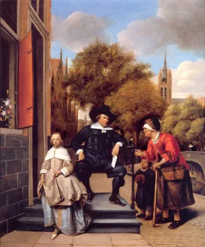 A Burgher of Delft and His Daughter Oil painting by Jan Steen