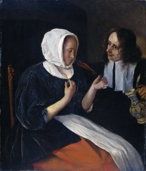 A couple drinking by Jan Steen Oil Painting