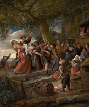 A Pig Belongs in the Sty Oil painting by Jan Steen