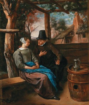 A Suitor With A Young Woman by Jan Steen Oil Painting