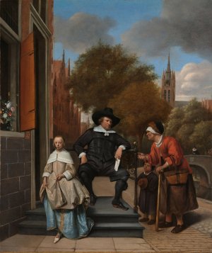 Adolf and Catharina Croeser, Known as 'The Burgomaster of Delft and his Daughter' by Jan Steen Oil Painting