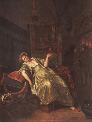 Arrival of a Visitor by Jan Steen Oil Painting