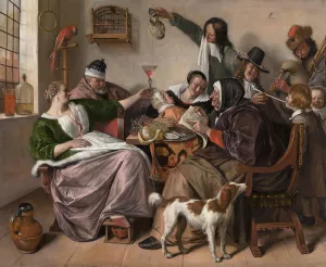 As the Old Sing, So Pipe the Young by Jan Steen As the Old Sing, So Pipe the Young by Jan Steen Oil Painting