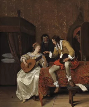 Ascagnes and Lucelle by Jan Steen Oil Painting