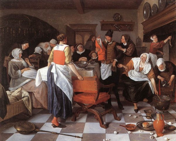 Main Product Photo of Celebrating the Birth Painting by Jan Steen