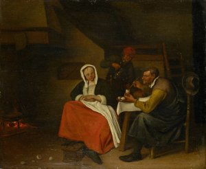 Farmer Eating Eggs by Jan Steen Oil Painting