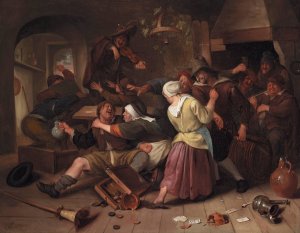 Gamblers Quarreling by Jan Steen Oil Painting