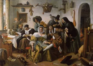 In Luxury Beware by Jan Steen - Oil Painting Reproduction