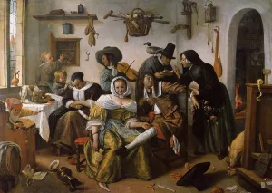 In Luxury Beware Oil painting by Jan Steen