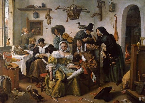 Main Product Photo of In Luxury Beware Painting by Jan Steen