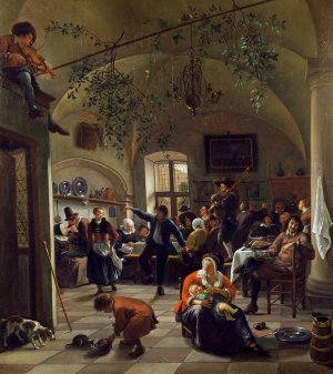Merrymaking in a Tavern by Jan Steen Oil Painting