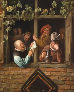 Rhetoricians at a Window by Jan Steen Oil Painting