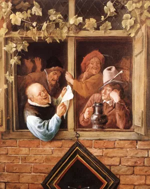 Rhetoricians at a Window by Jan Steen Oil Painting
