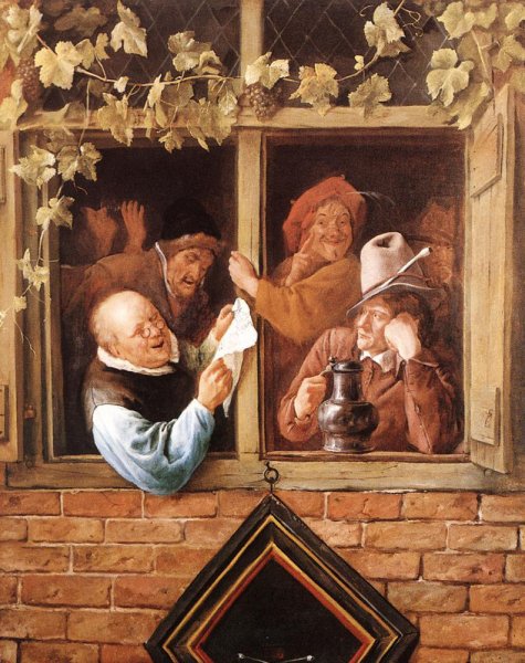 Rhetoricians at a Window by Jan Steen - Hand-Painted Oil Painting Reproduction