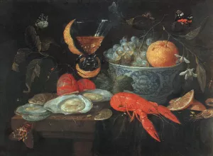 Still-Life with Fruit and Shellfish by Jan Steen Oil Painting
