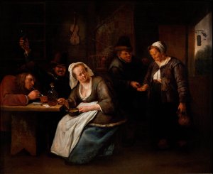 Tavern Scene by Jan Steen Oil Painting