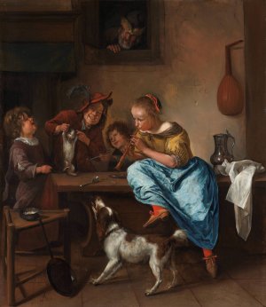 The Dancing Lesson by Jan Steen Oil Painting