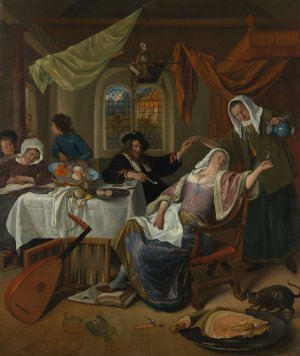 The Dissolute Household by Jan Steen Oil Painting
