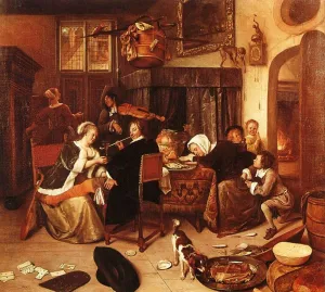 The Dissolute Household painting by Jan Steen