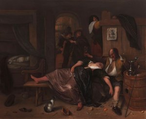 The Drunken Couple by Jan Steen Oil Painting