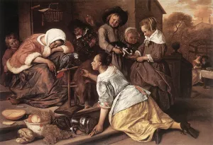 The Effects of Intemperance by Jan Steen - Oil Painting Reproduction