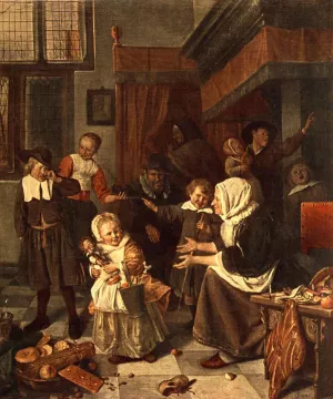 The Feast of St. Nicholas by Jan Steen Oil Painting