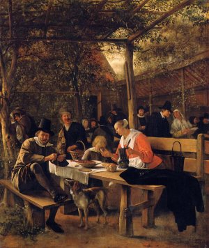 The Garden Outside an Inn by Jan Steen Oil Painting