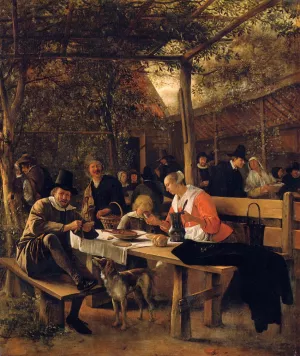 The Garden Outside an Inn Oil painting by Jan Steen