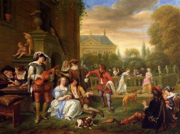 Main Product Photo of The Garden Party Painting by Jan Steen