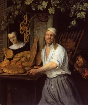 The Leiden Baner Arend Oosterwaert and His Wife Catharina Keyzerswaert painting by Jan Steen