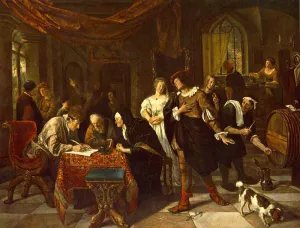 The Marriage by Jan Steen - Oil Painting Reproduction