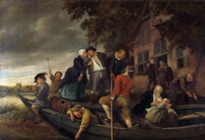 The merry homecoming by Jan Steen Oil Painting