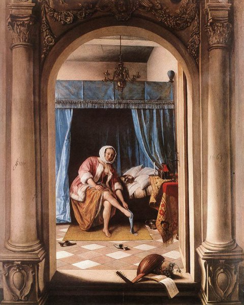 The Morning Toilet by Jan Steen - Hand-Painted Oil Painting Reproduction
