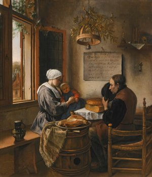 The prayer before the meal by Jan Steen Oil Painting