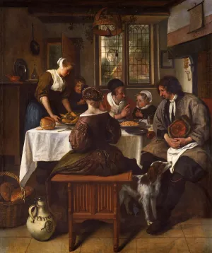 The Prayer Before the Meal painting by Jan Steen